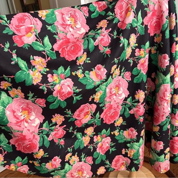 HOLLY SHARP Vintage 80s Floral Strapless MIDI Dress Full Circle Skirt Size Small - Picture 5 of 14